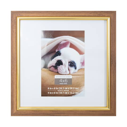 Brown &#x26; Gold 4&#x22; x 6&#x22; Frame with Mat, Expressions&#x2122; by Studio D&#xE9;cor&#xAE;